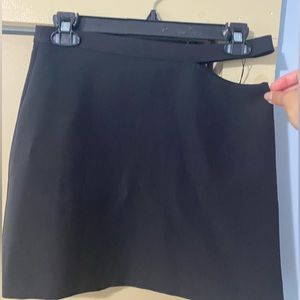 Zara black mini skirt with side slit